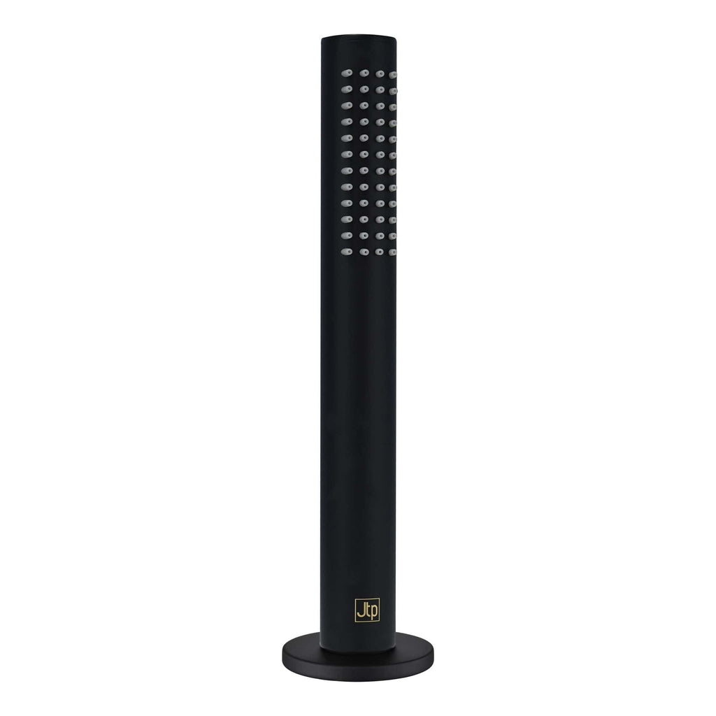 Stylish black freestanding bathroom radiator with multiple horizontal and vertical heated bars for efficient drying and heat distribution. Ideal for modern bathroom designs.
