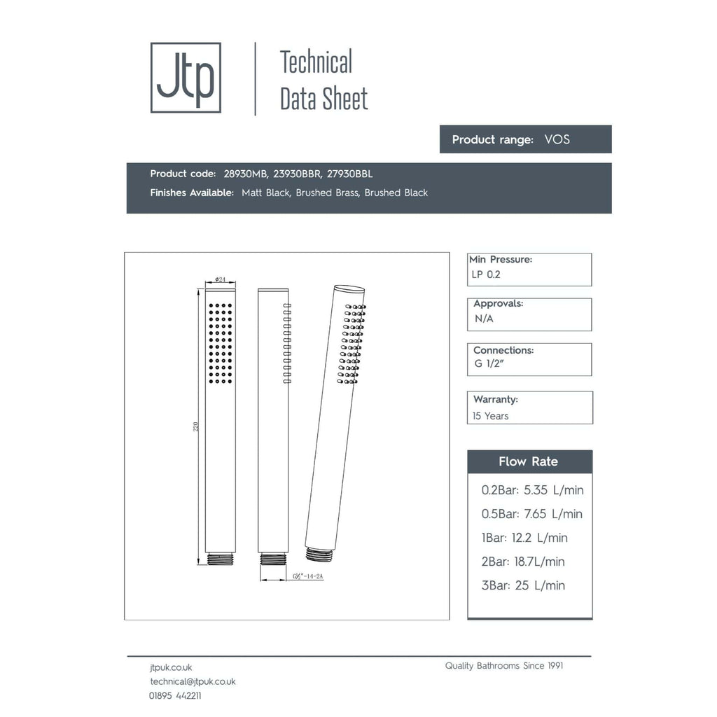 Sleek black shower head with multiple spray patterns, ideal for modern bathrooms, featuring durable finishes and versatile water flow options for a luxury shower experience.