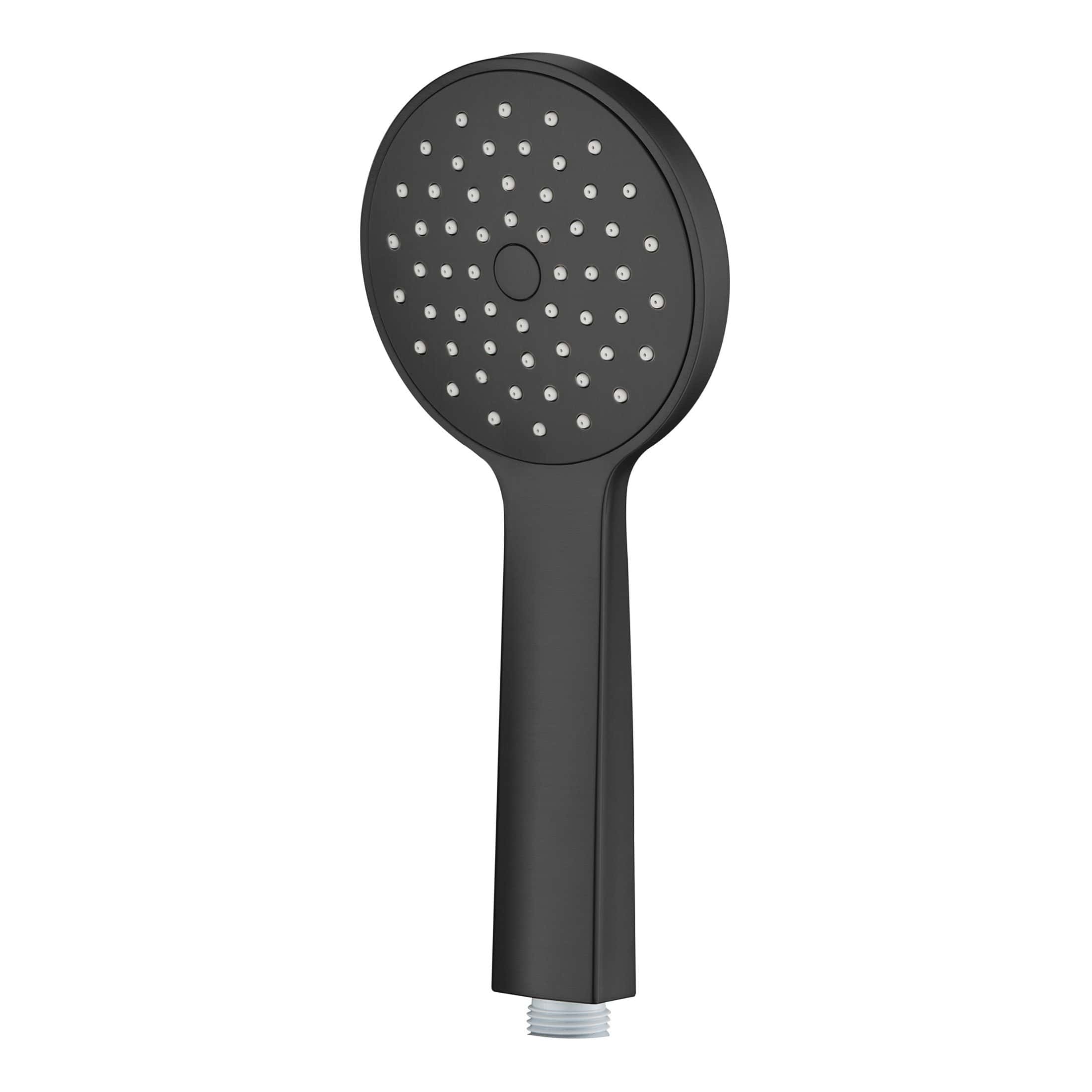 Sleek black handheld shower head with multiple water outlet nozzles for a modern bathroom upgrade. Ideal for contemporary Bubly Bathrooms shower installations and high-quality bathroom accessories.