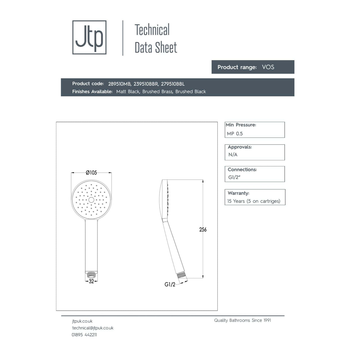Modern handheld showerhead with a sleek design, featuring a circular spray face with multiple nozzles, ideal for contemporary bathrooms.