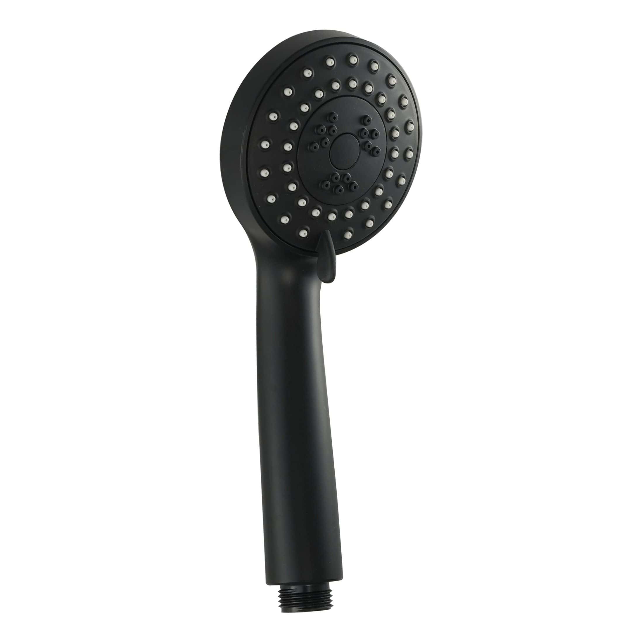 Flexible black shower head with multiple spray settings for modern bathroom renovations. Perfect for enhancing shower experience with adjustable water flow options.