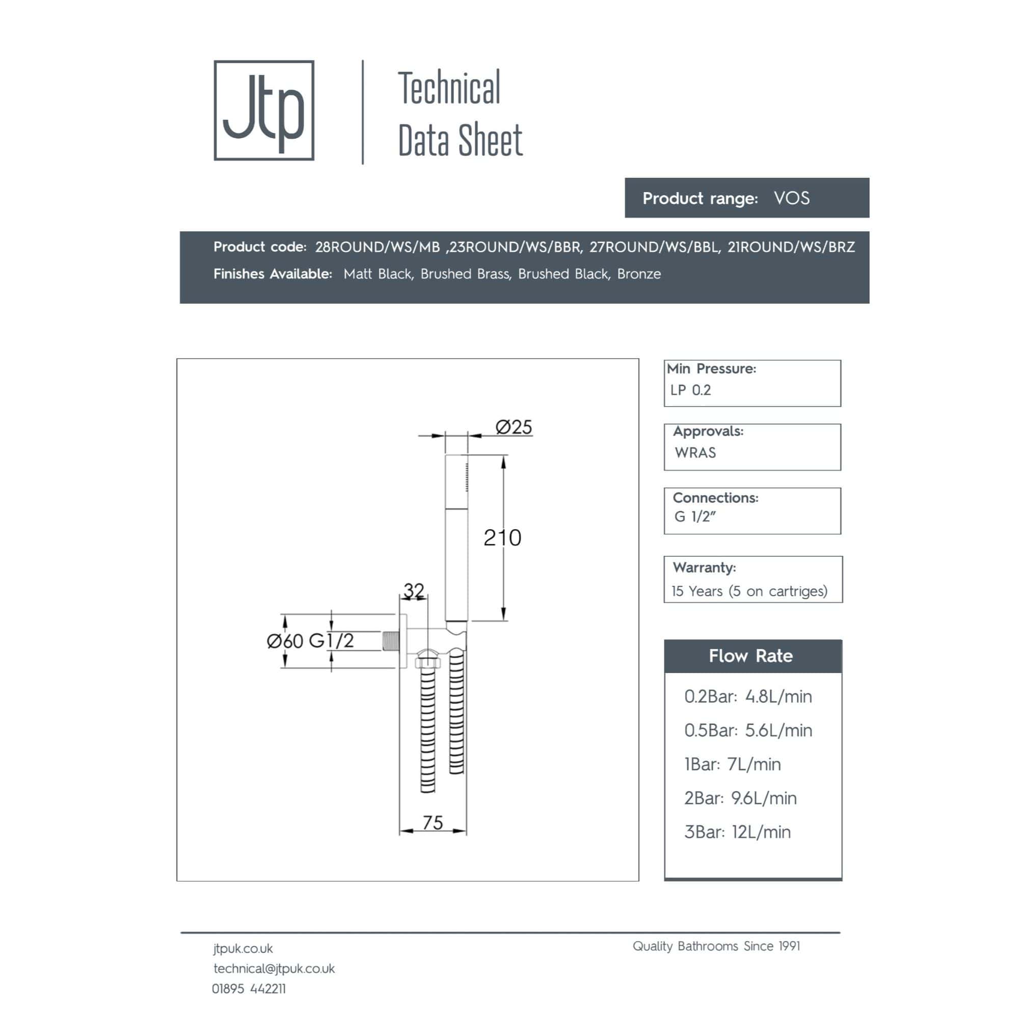 High-quality bathroom shower valve with brushed brass finish, G 1/2" connection, suitable for modern bathroom designs, durable and reliable.