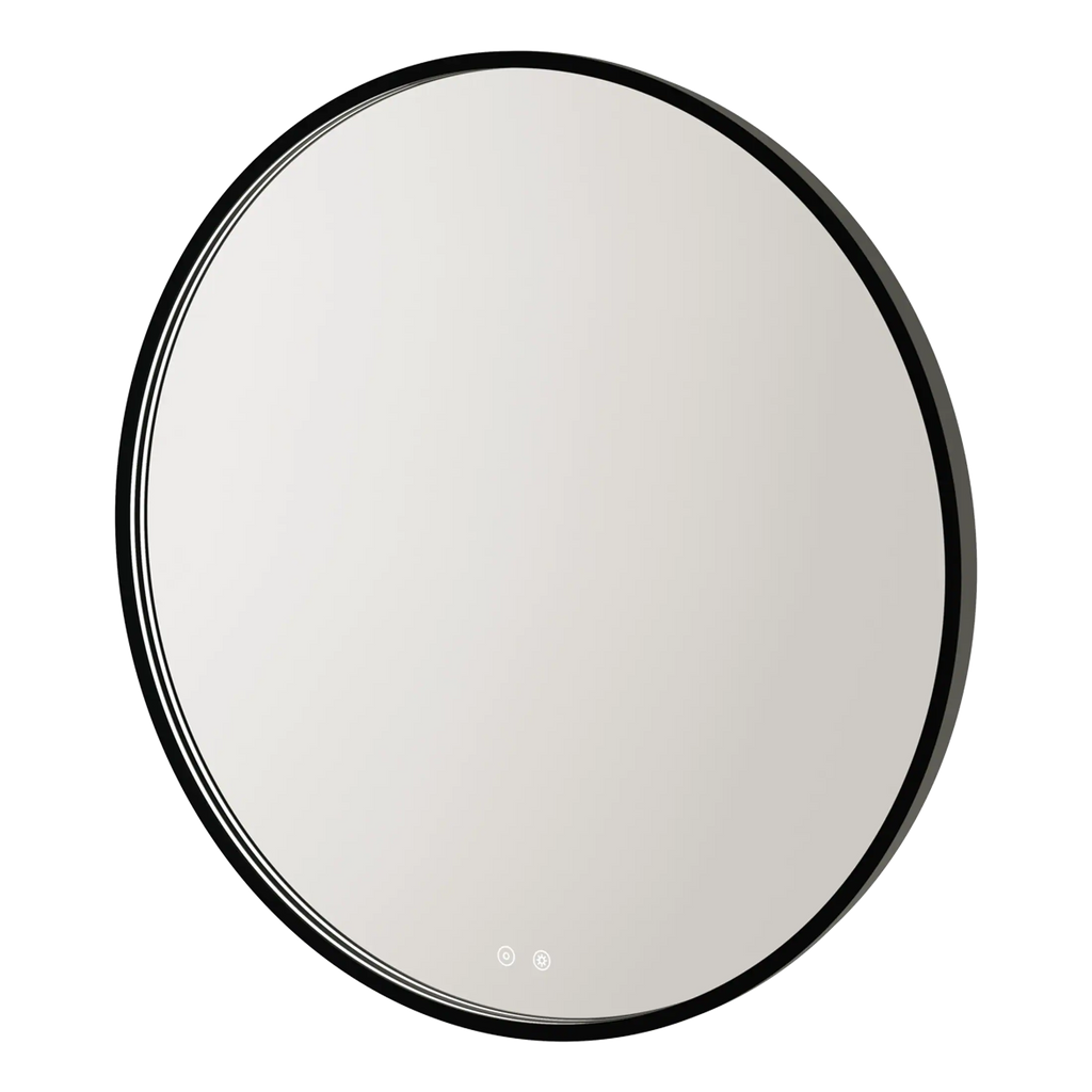 Sleek circular bathroom mirror with touch sensor and LED lighting, ideal for modern bathrooms, adding style and functionality with high-quality craftsmanship.