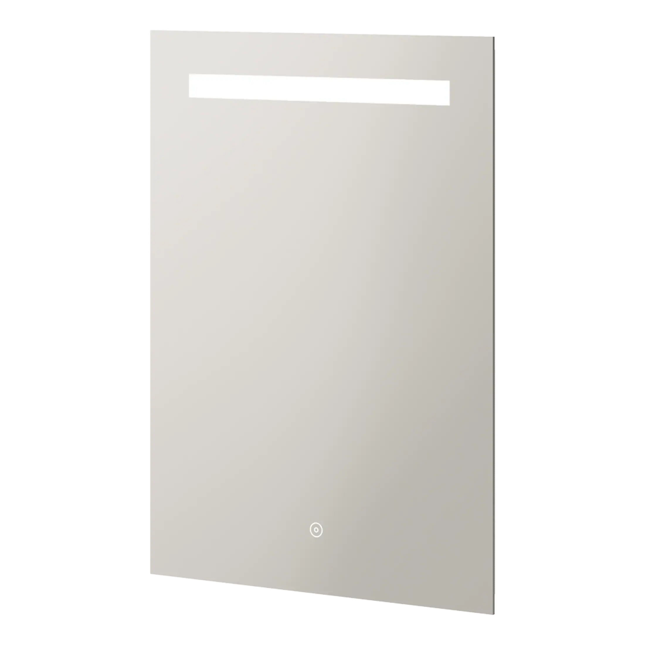 Minimalist bathroom mirror cabinet with a sleek, modern design and touch sensor LED lighting for contemporary bathroom decor. Perfect for space-saving storage and style.