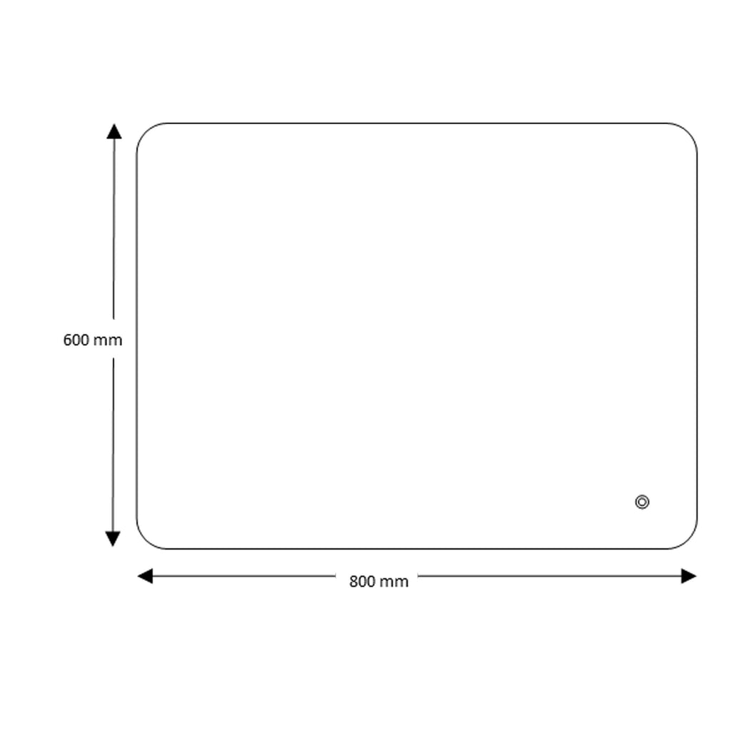 Modern rectangular glass shower tray with 8mm thickness, measuring 800mm x 600mm, designed for contemporary bathroom renovations and high water containment efficiency.