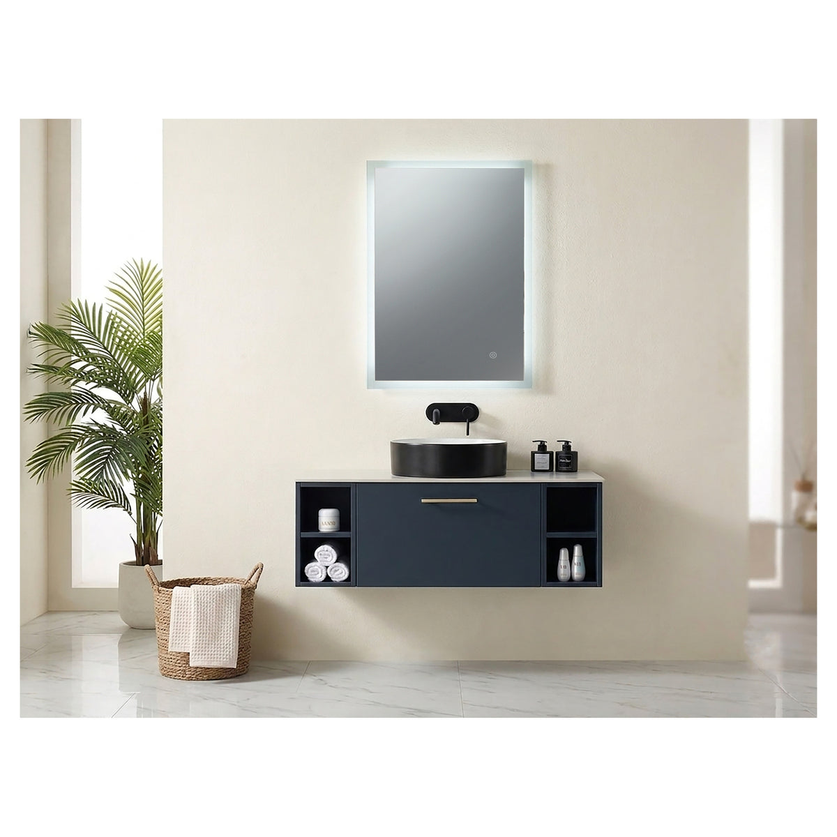 Tailored Noah LED Edge Touch Illuminated Mirror With Demist, 700mm x 500mm