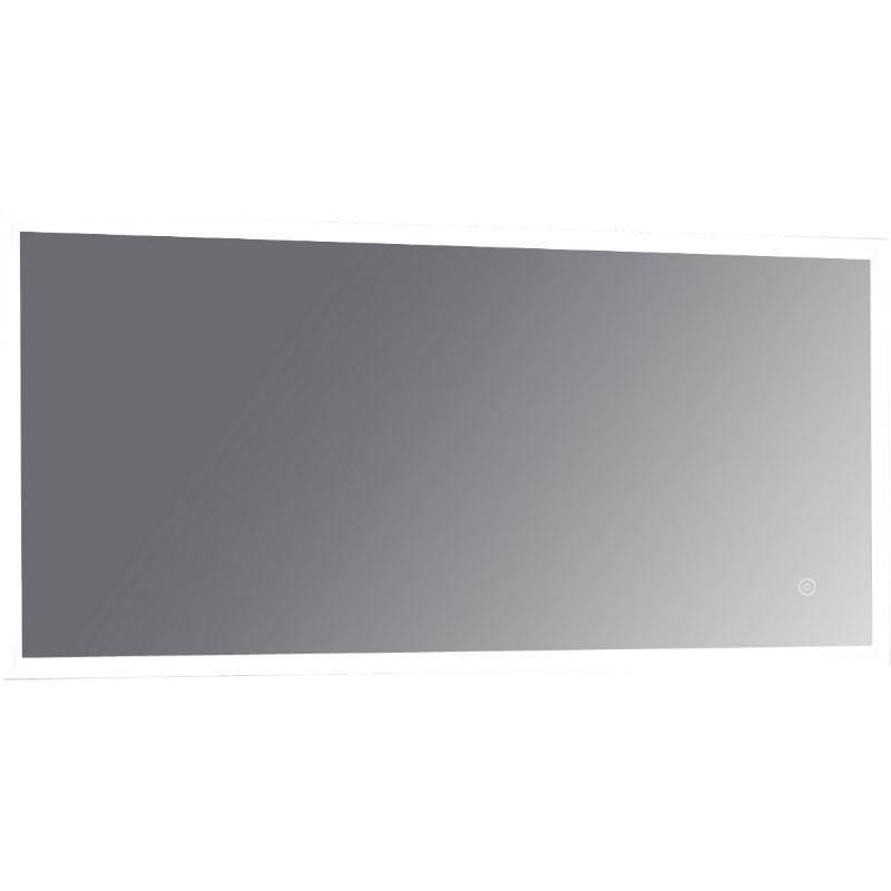 Contemporary rectangular bathroom mirror with sleek design, ideal for modern bathroom decor and space enhancement.