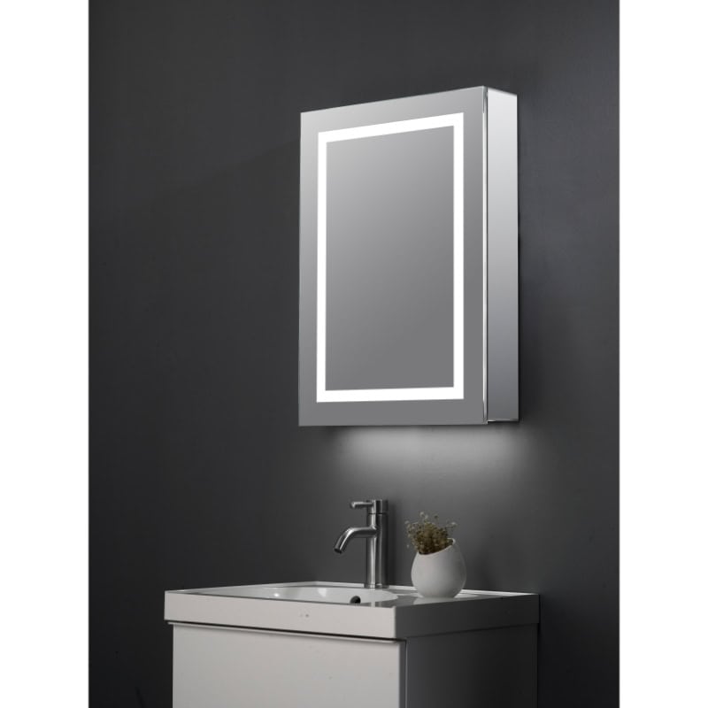 LED illuminated bathroom mirror with integrated lighting, sleek design, suitable for modern DIY bathroom upgrades in the UK.