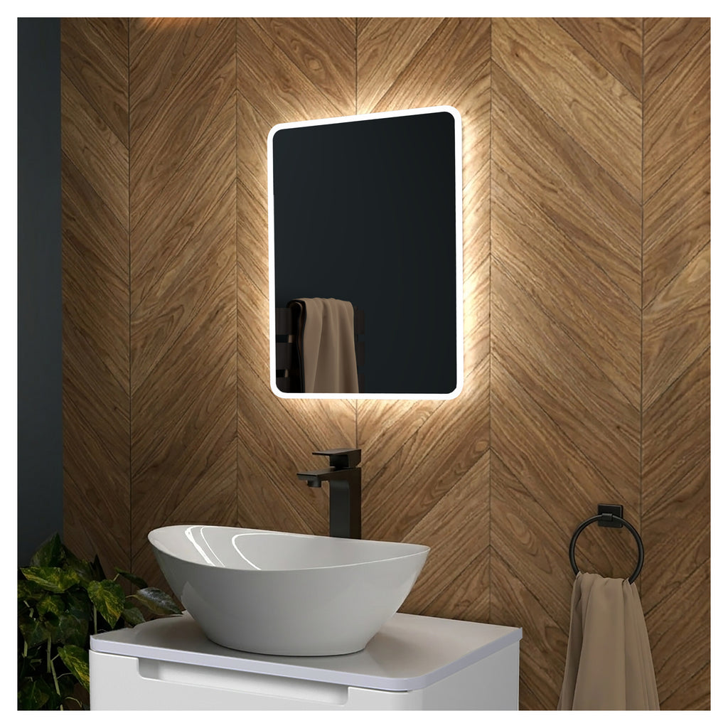 Tailored Willow Slimline LED Touch Illuminated Mirror With Demist, Bluetooth and Shaver Point -
