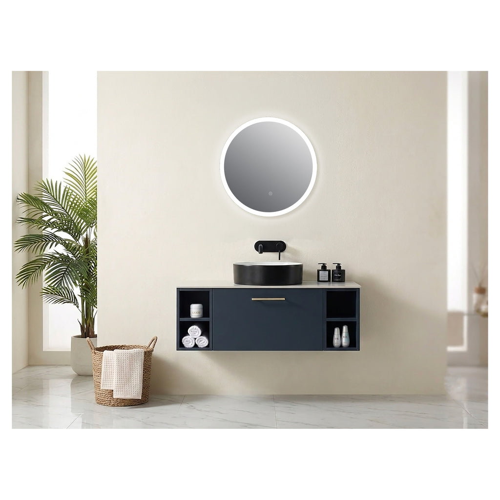 Tailored Lily Round LED Touch Illuminated Mirror With Demist and Colour Change - 500mm X 500mm