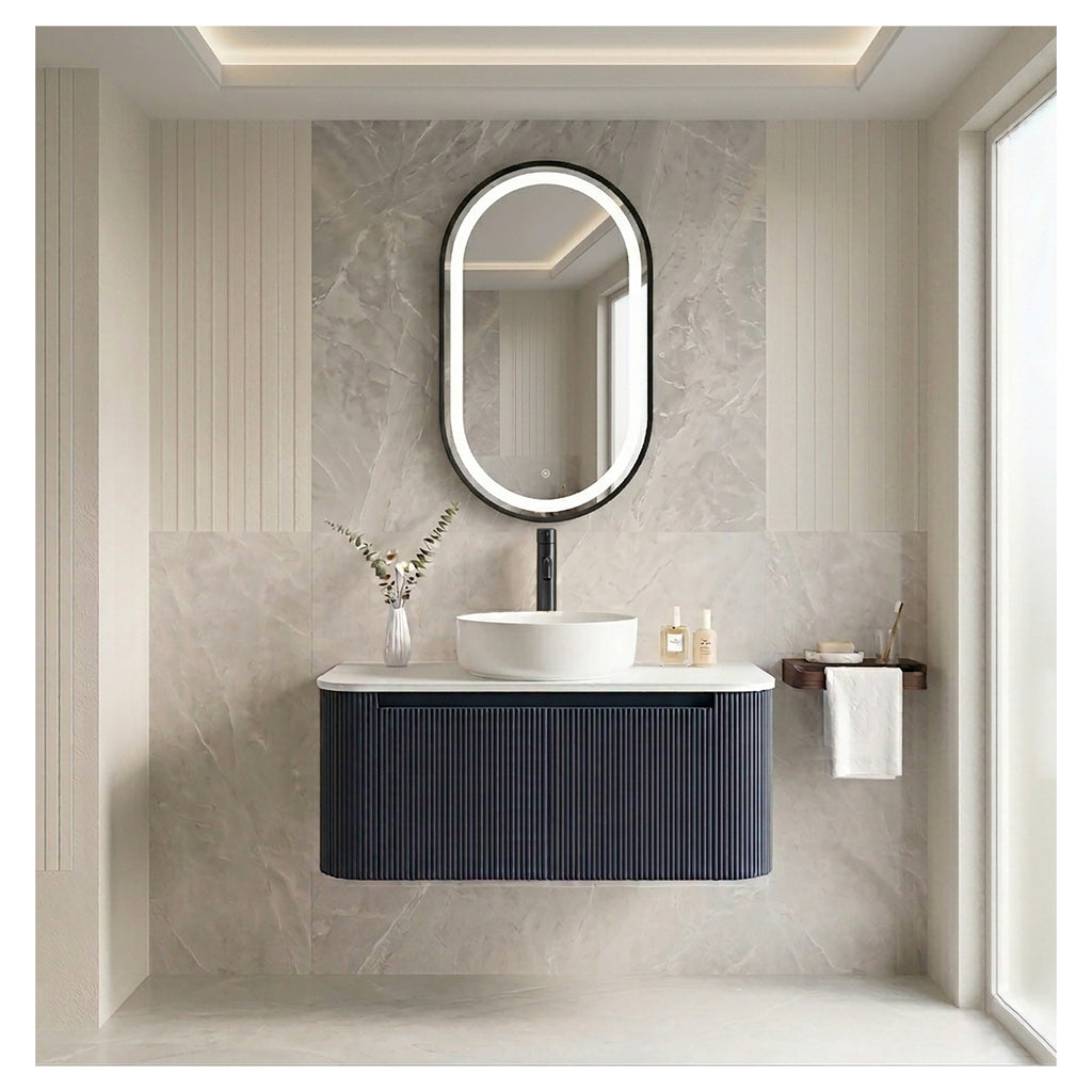 Tailored Martha LED Touch Illuminated Mirror With Demist, Black
