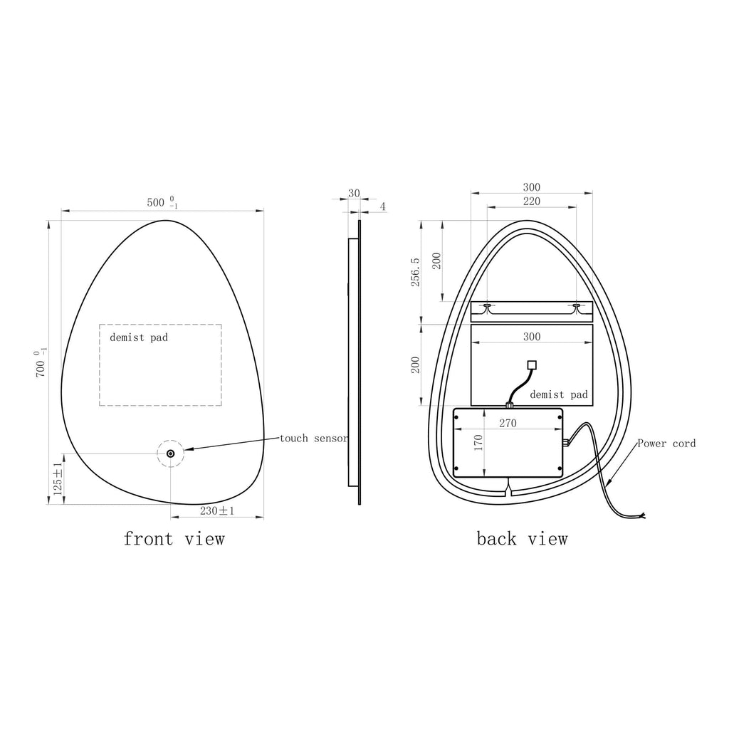 Touchless baby wipe warmer technical diagram with dimensions and components for in-wall bathroom installation.
