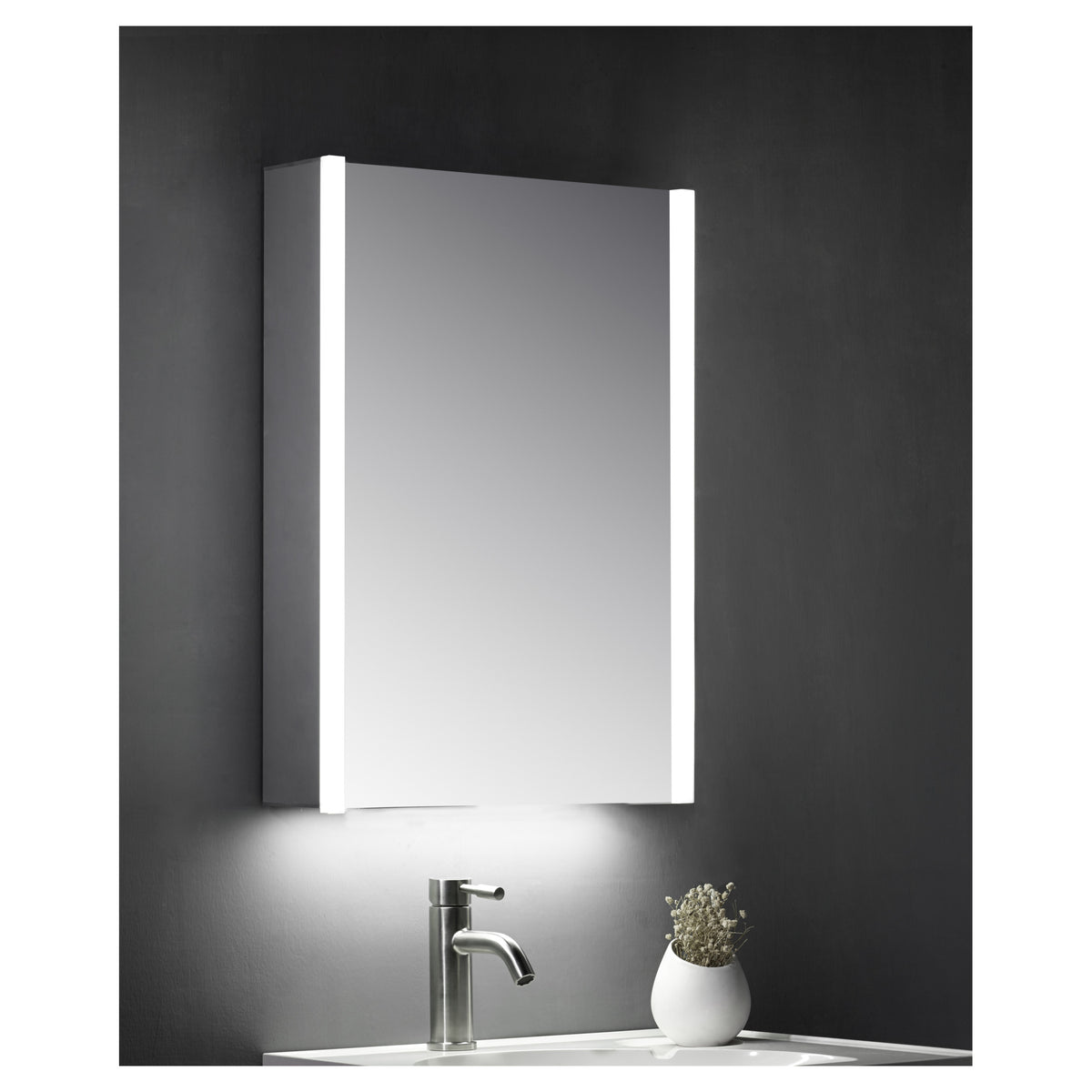 Tailored Eden 1 Door LED Illuminated Mirror Cabinet With Sensor Switch and Shave Socket - 700mm X 500mm - view 1