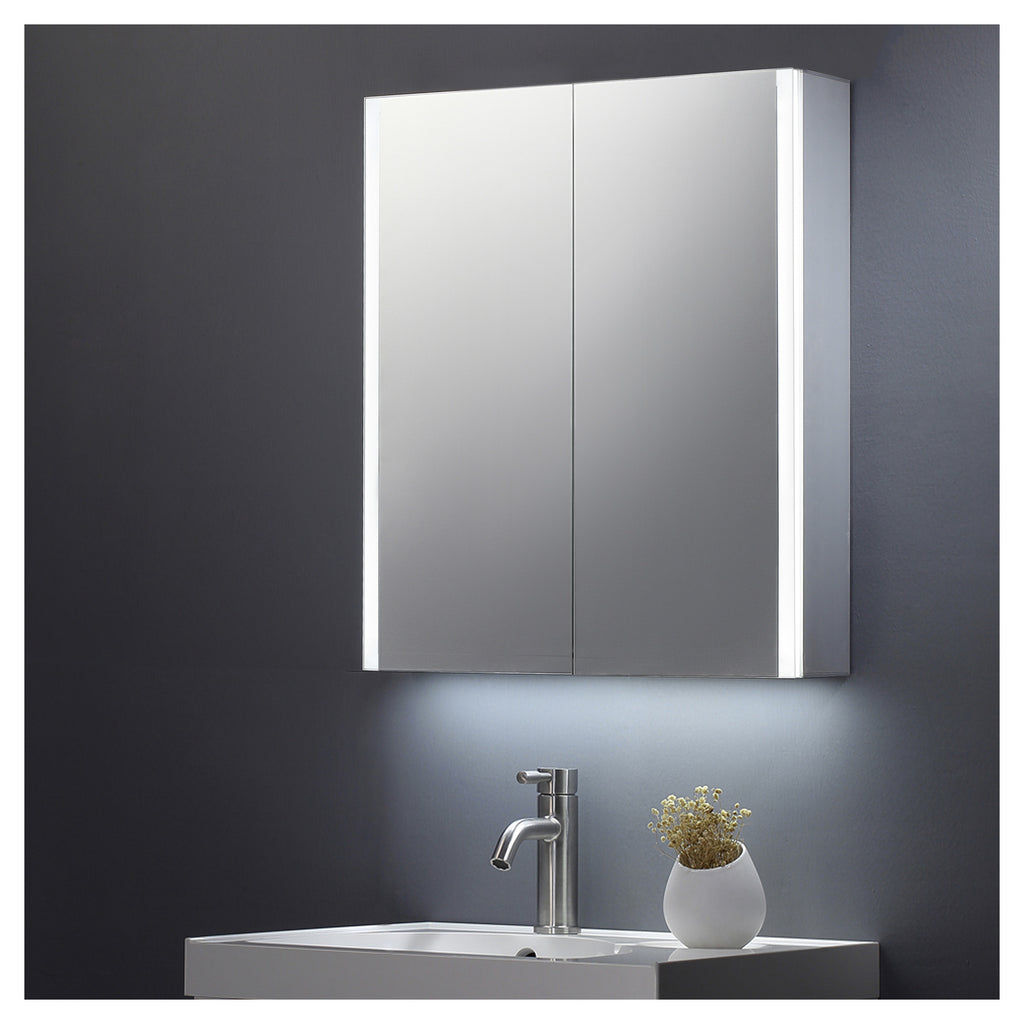 Tailored Beau 2 Door LED Illuminated Mirror Cabinet With Sensor Switch and Shave Socket - 700mm X 600mm - view 1