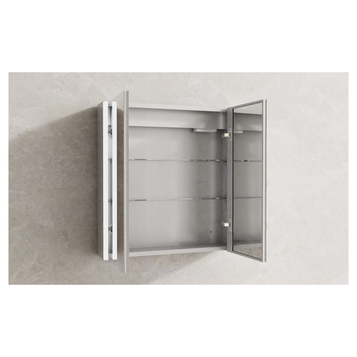 Tailored Beau 2 Door LED Illuminated Mirror Cabinet With Sensor Switch and Shave Socket - 700mm X 600mm