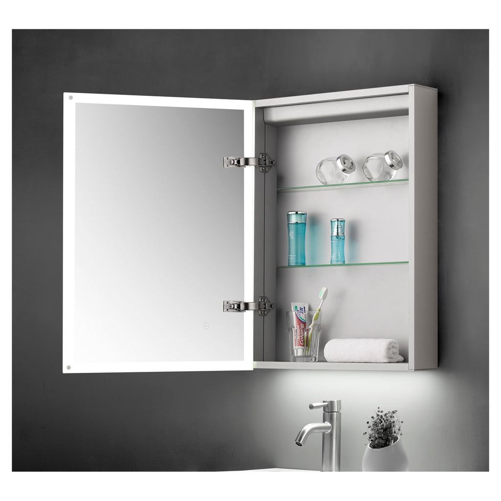 Tailored Ella 1 Door LED Illuminated Mirror Cabinet With Sensor Switch and Shave Socket - 700mm X 500mm - view 1