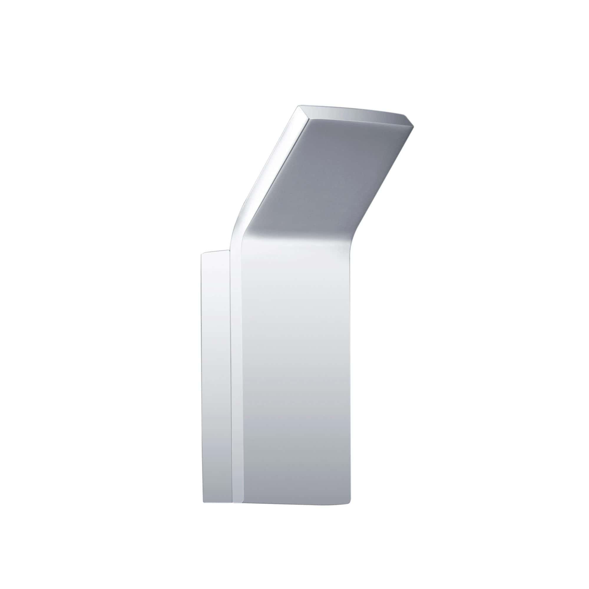 Sleek modern bathroom tap with minimalist design, silver finish, and angled spout, ideal for contemporary bathroom sinks and vanity units.
