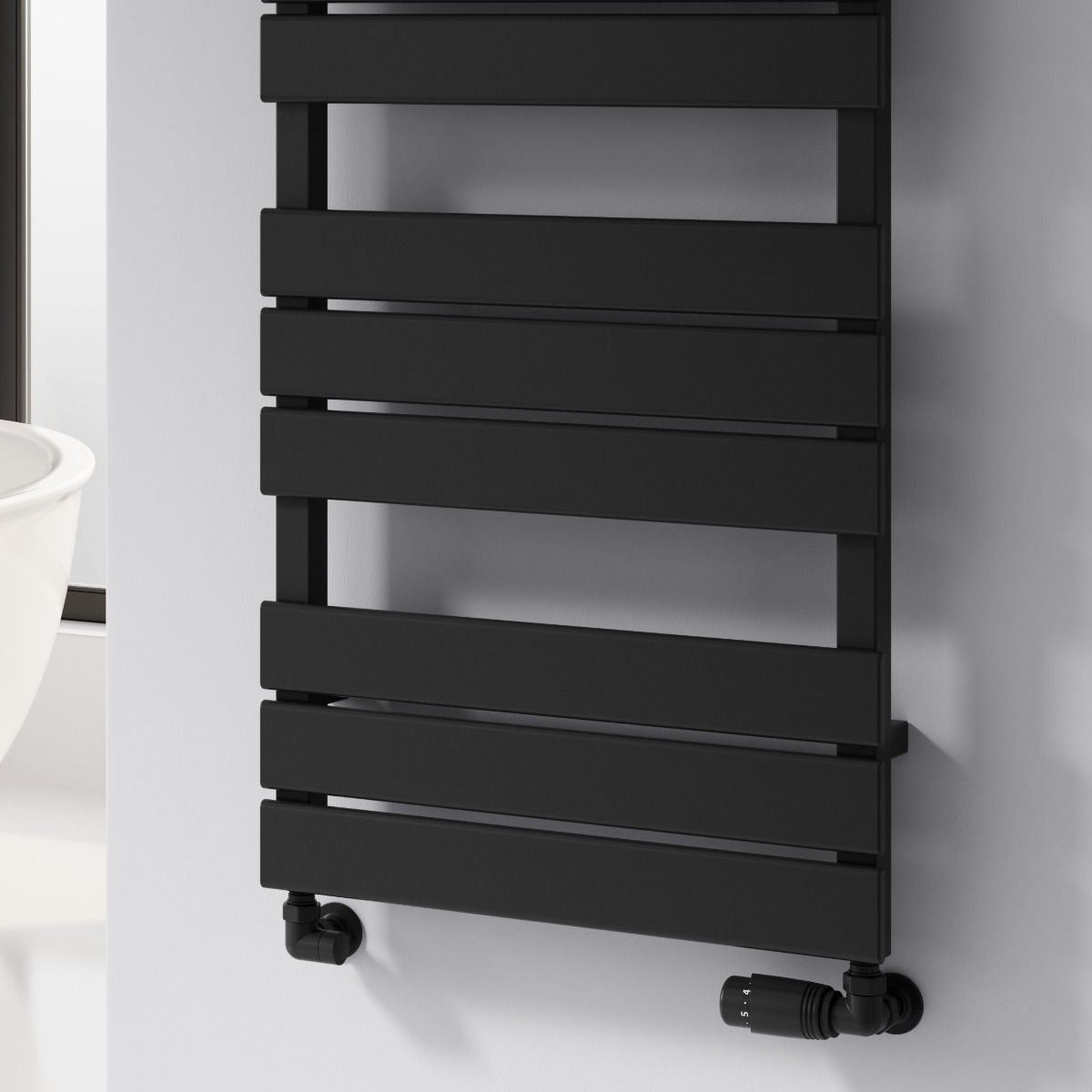 Reina Avola Black Heated Towel Rail