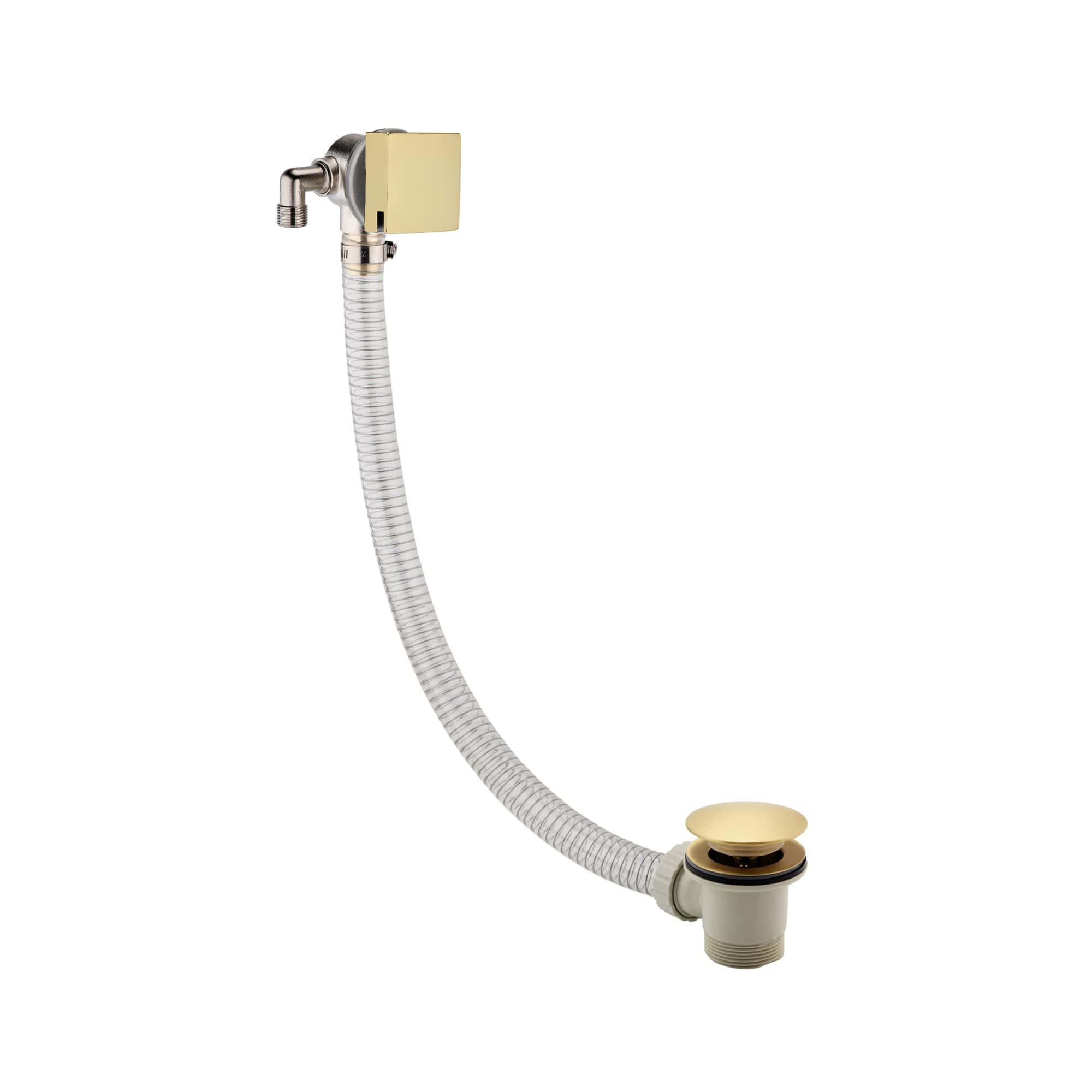 Flexible sink waste drain pipe for bathroom sink, durable PVC material with brass fittings, easy installation, ideal for replacing or repairing bathroom plumbing systems.