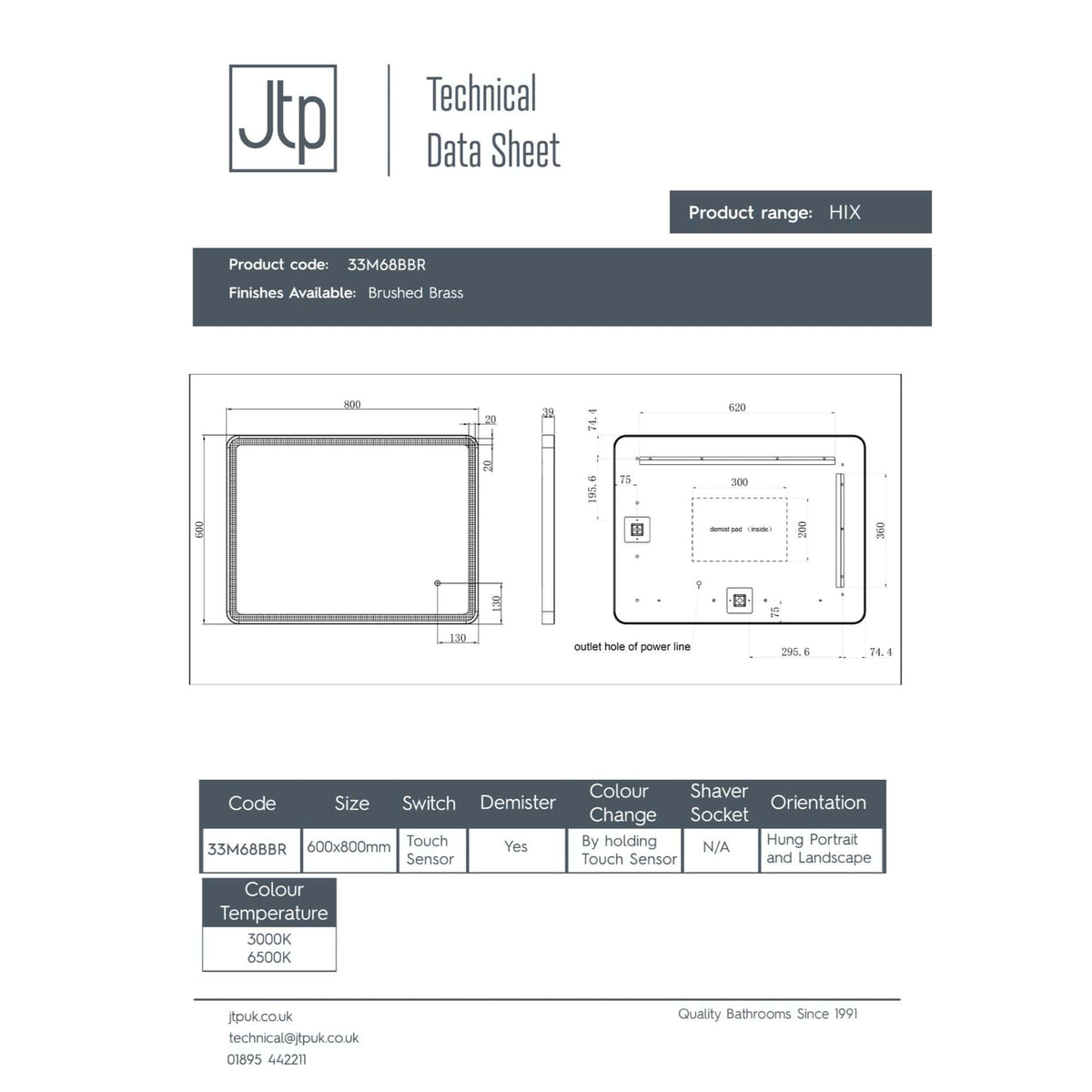 Bubly Bathrooms modern shower tray with brushed brass finish, featuring dimensions of 800x600mm, touch sensor, and durable design, ideal for contemporary bathrooms and easy installation.