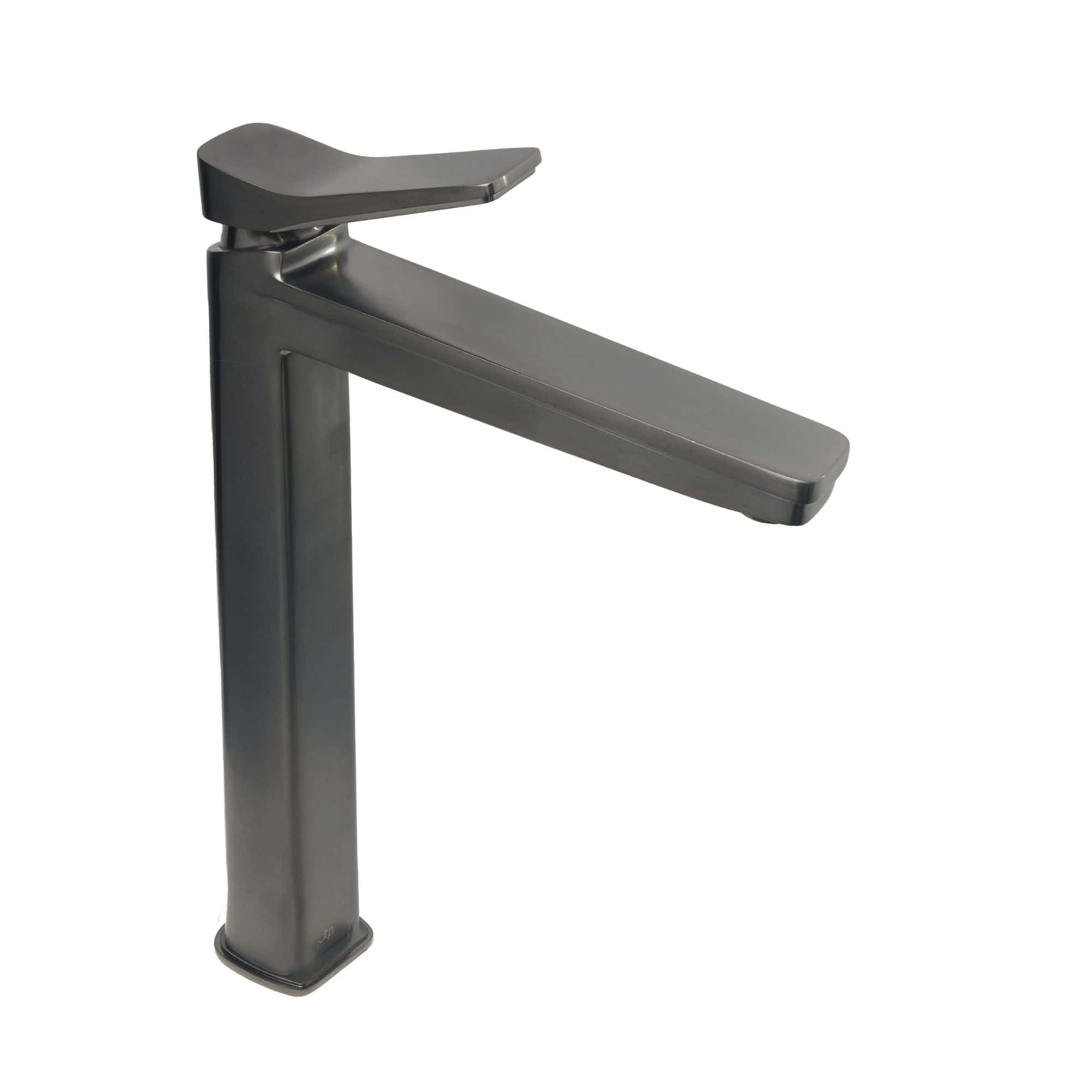 Sleek modern bathroom tap in stainless steel finish, designed for contemporary bathroom fixtures, offering durability and style.