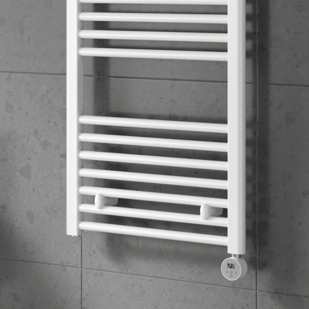 Reina Capo Flat Electric White Heated Towel Rail