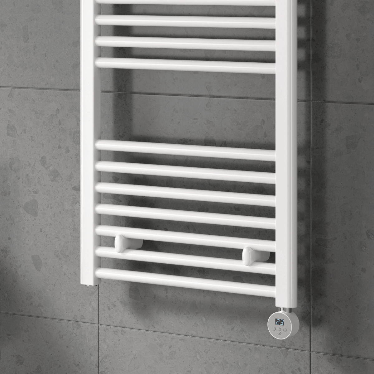 Reina Capo Flat Electric White Heated Towel Rail