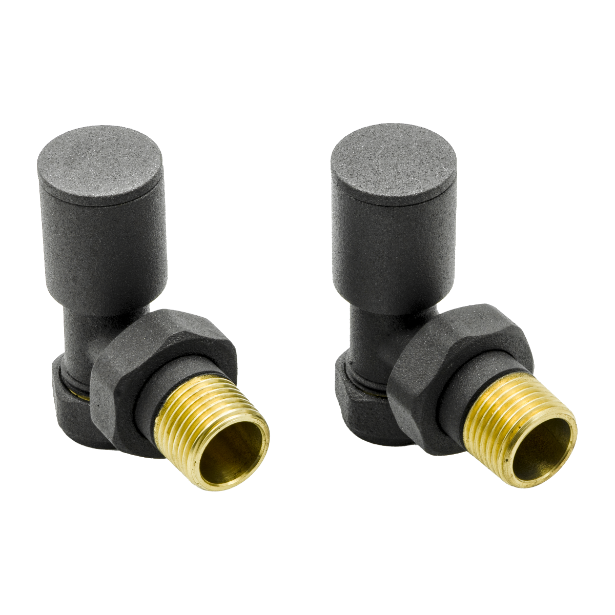 Reina Portland Angled Radiator Valves, Anthracite