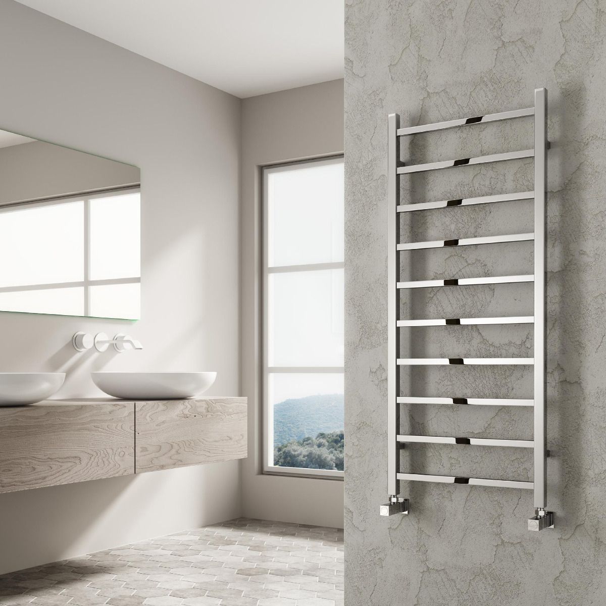 Reina Serena Chrome Heated Towel Rail