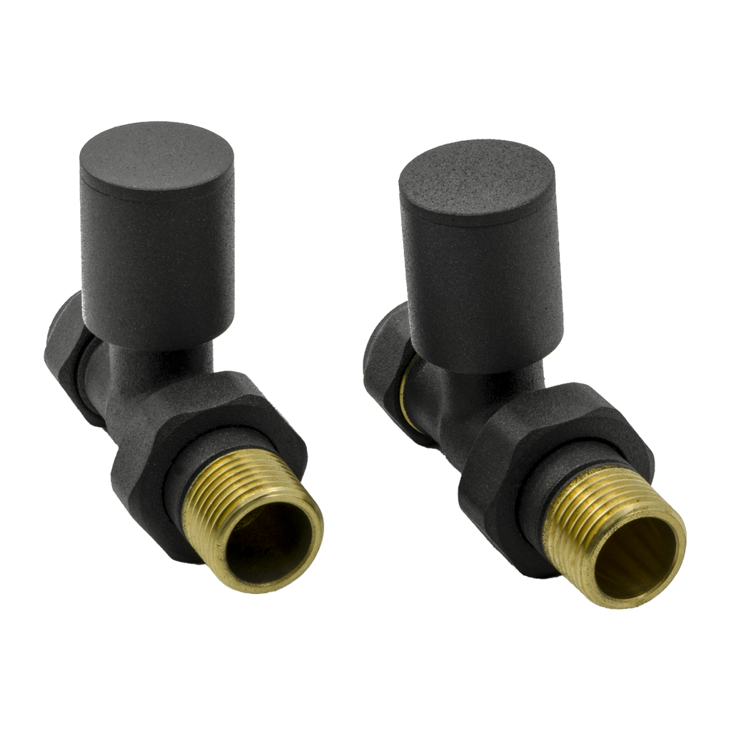 Reina Portland Straight Radiator Valves, Anthracite