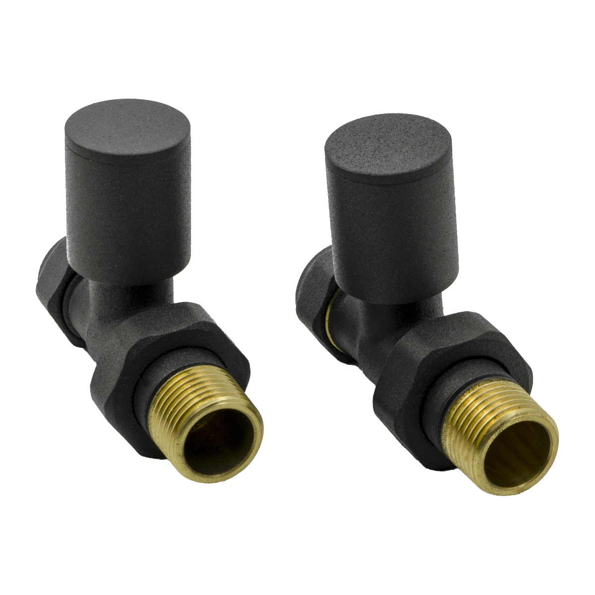 Reina Portland Straight Radiator Valves, Anthracite