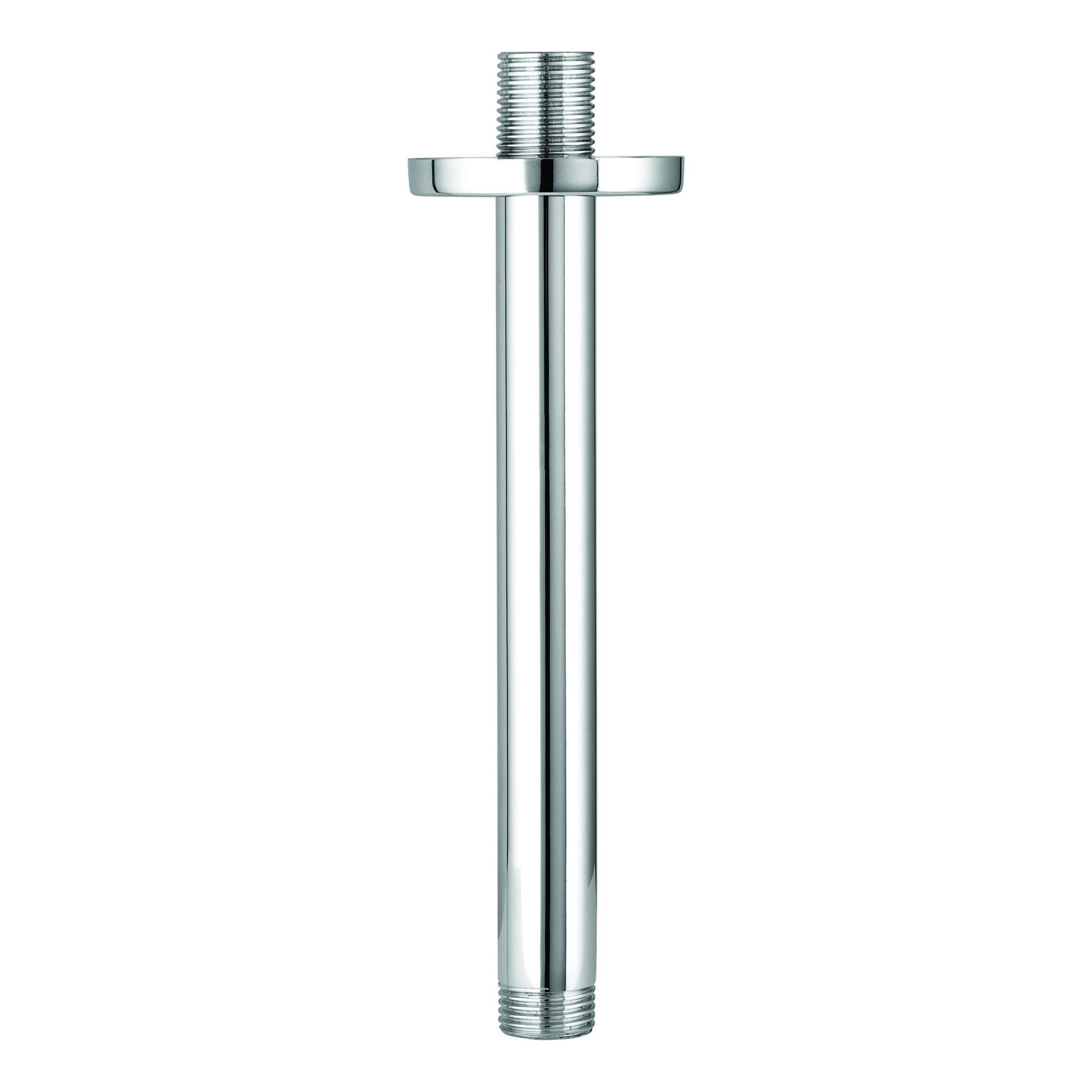 Shower valve or pipe fitting part for bathroom installation, chrome finish, durable plumbing fixture.