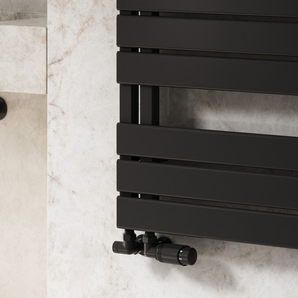 Reina Pettino Black Heated Towel Rail