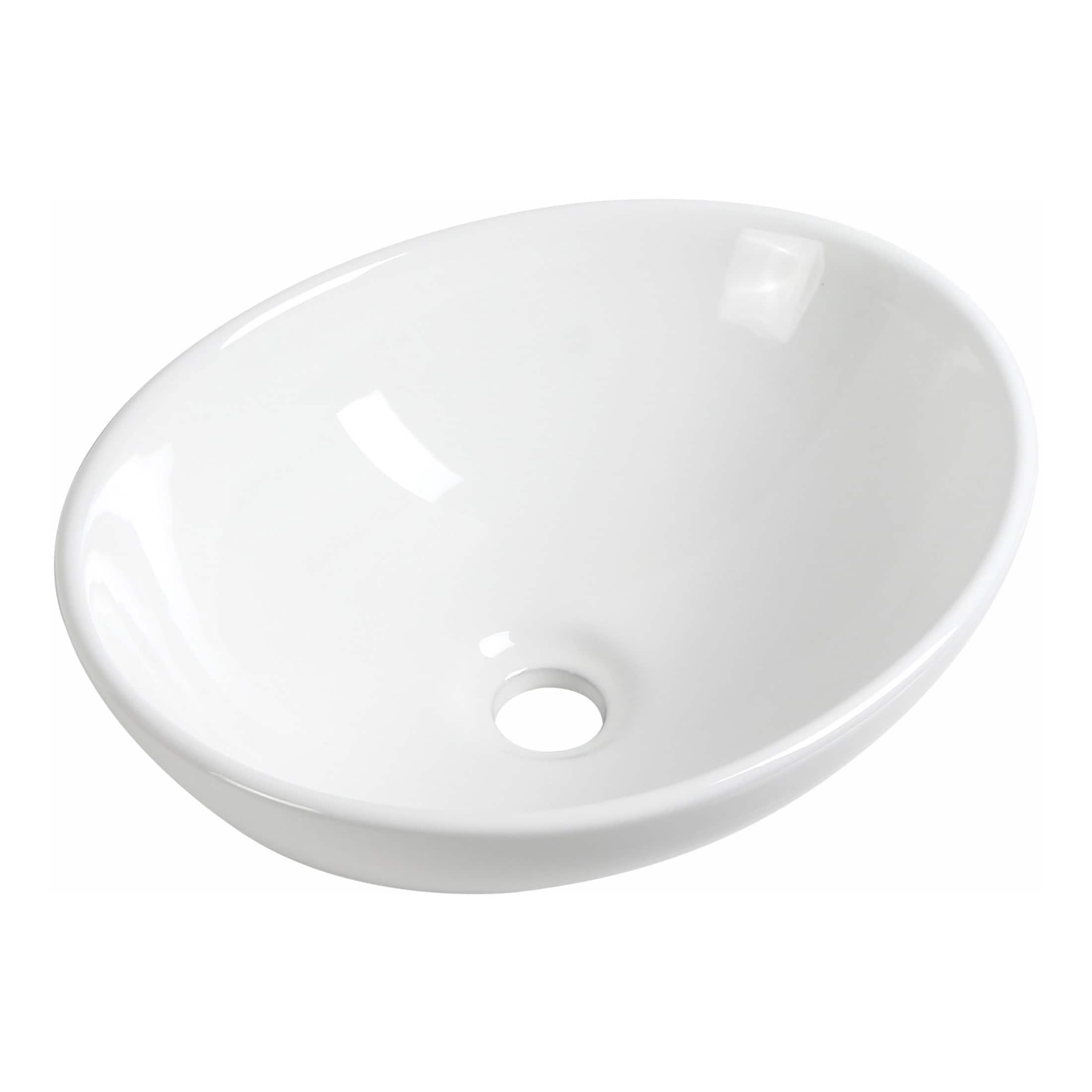 Oval white ceramic bathroom sink with smooth, modern design, perfect for contemporary bathrooms and washbasins.