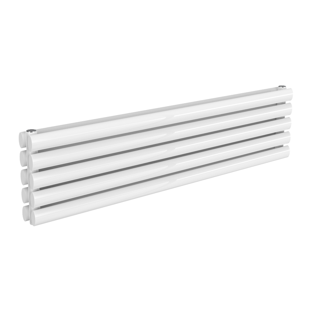 Reina Nevah Single White Designer Radiator 295mm X 1200mm