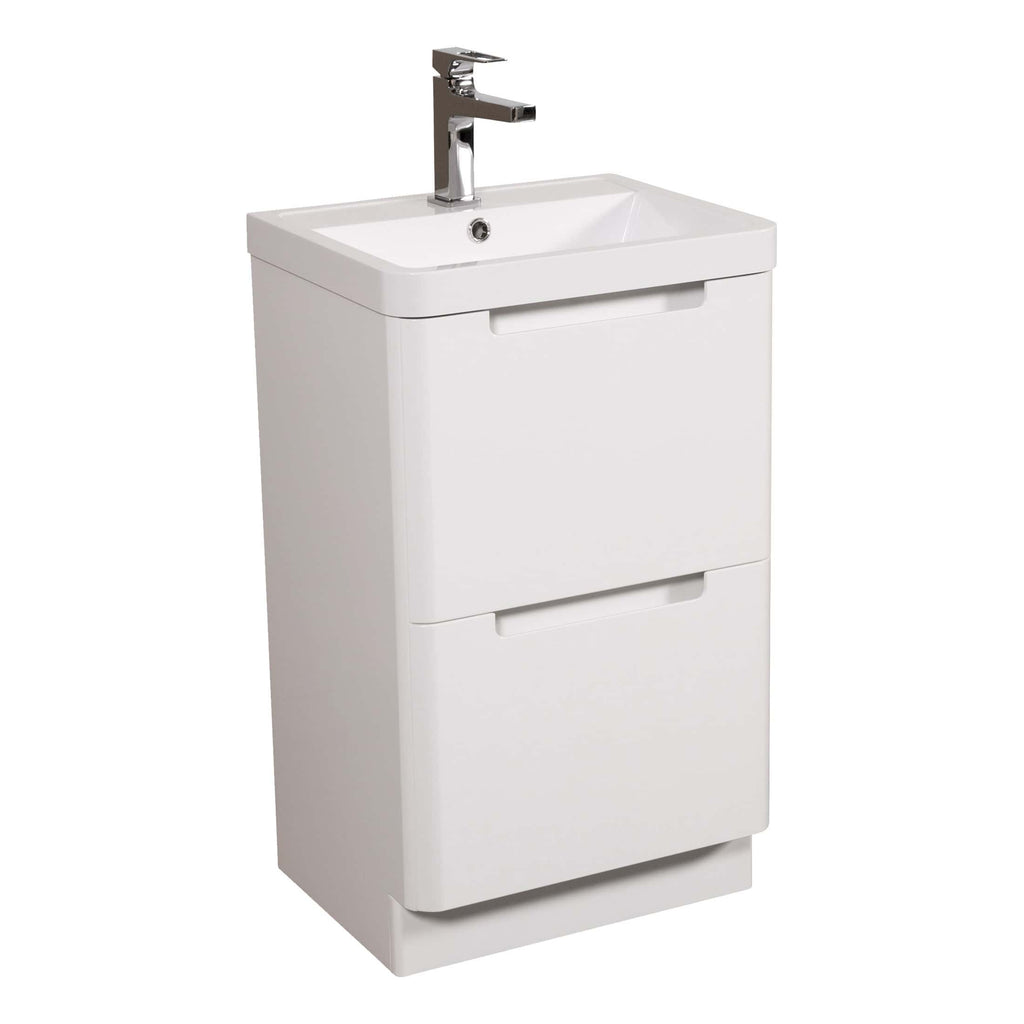 Tailored Monza 2 Drawer Floorstanding Vanity Unit With Polymarble Basin - 1 TH