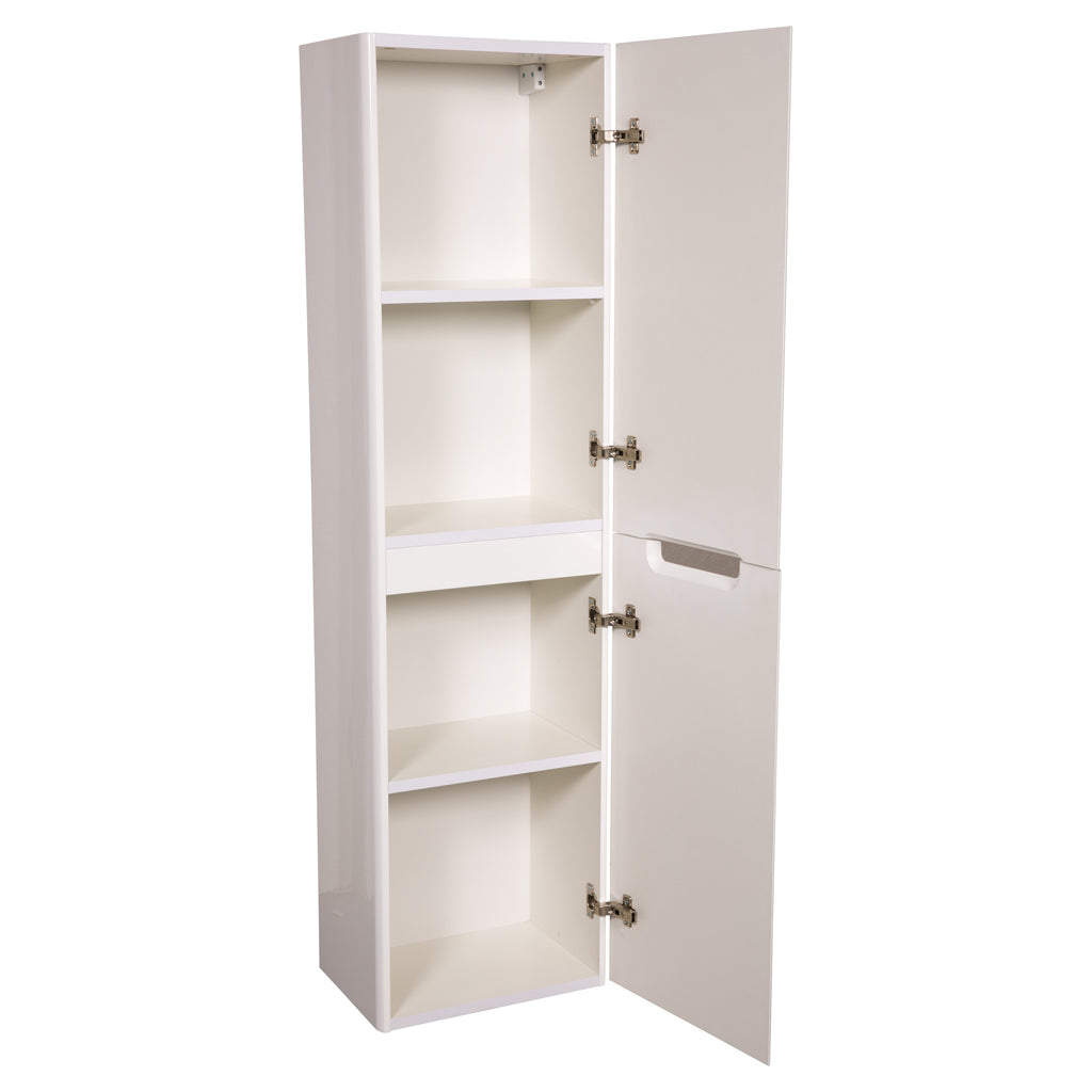 Tailored Monza 2 Door Wall Hung Tall Storage Unit - 1500mm High, Gloss White - view 6