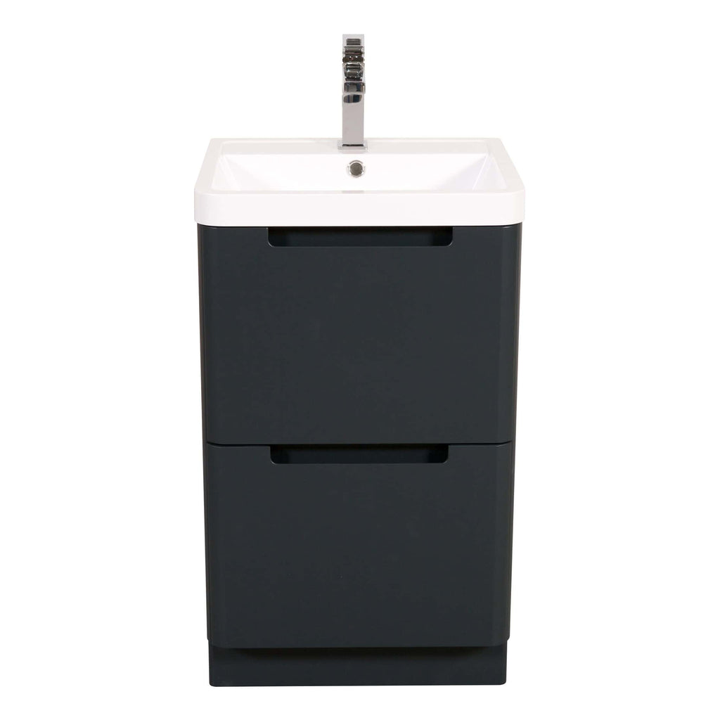 Modern bathroom vanity with integrated sink and storage drawers, perfect for contemporary bathroom designs offering functionality and style.
