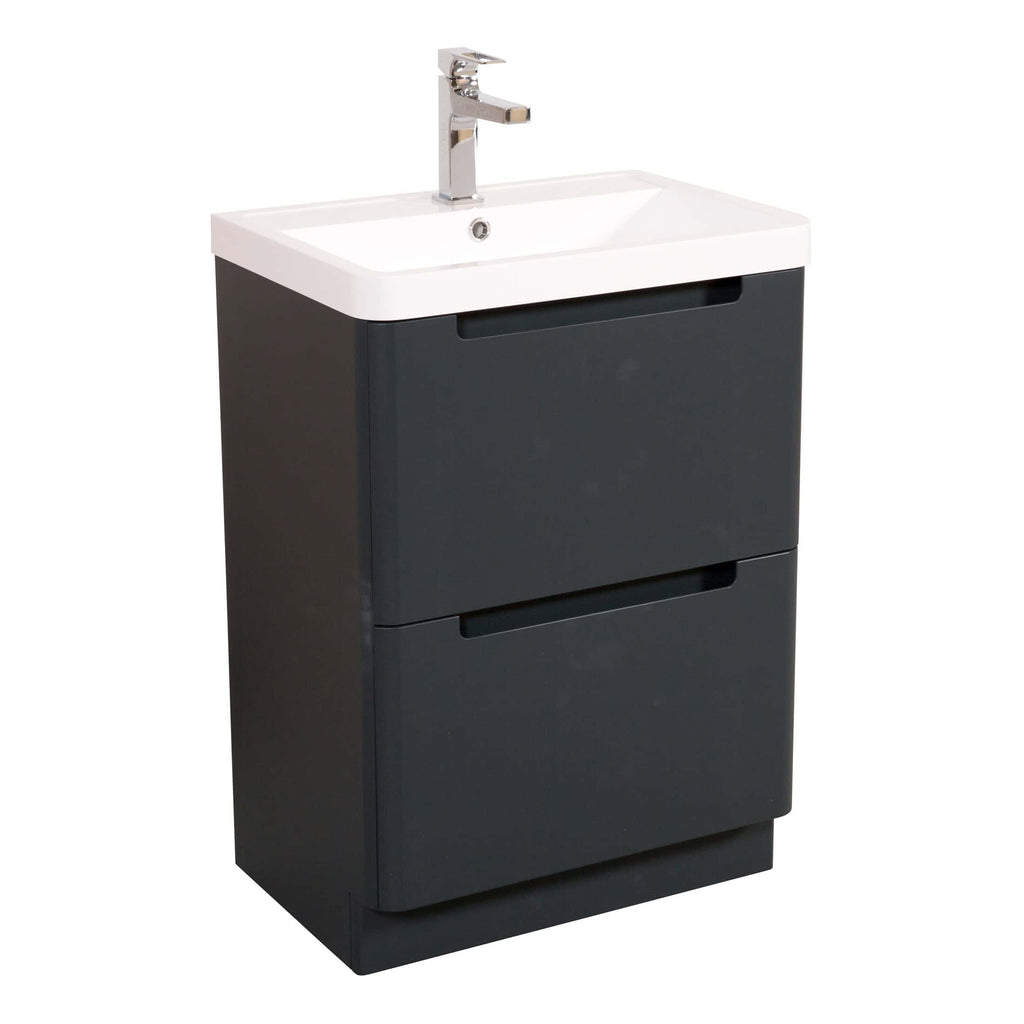 Chrome bathroom wash basin unit with black storage drawers, modern and sleek design, perfect for contemporary bathrooms. Suitable for organising bathroom essentials with stylish appeal.