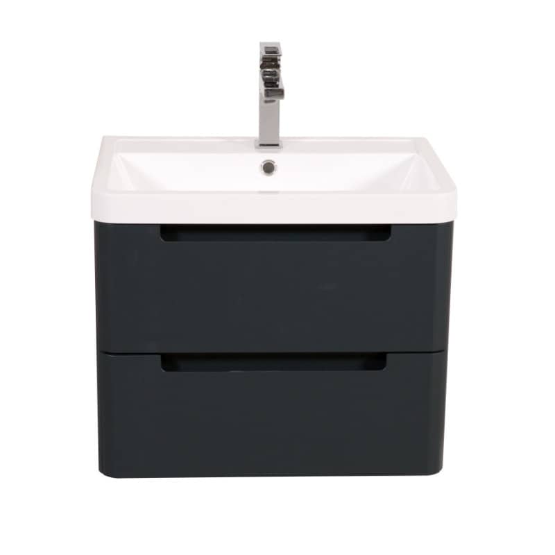 Modern bathroom vanity unit with built-in sink and storage drawers, ideal for contemporary bathroom decor. Stylish, functional, and space-saving design by Bubly Bathrooms.