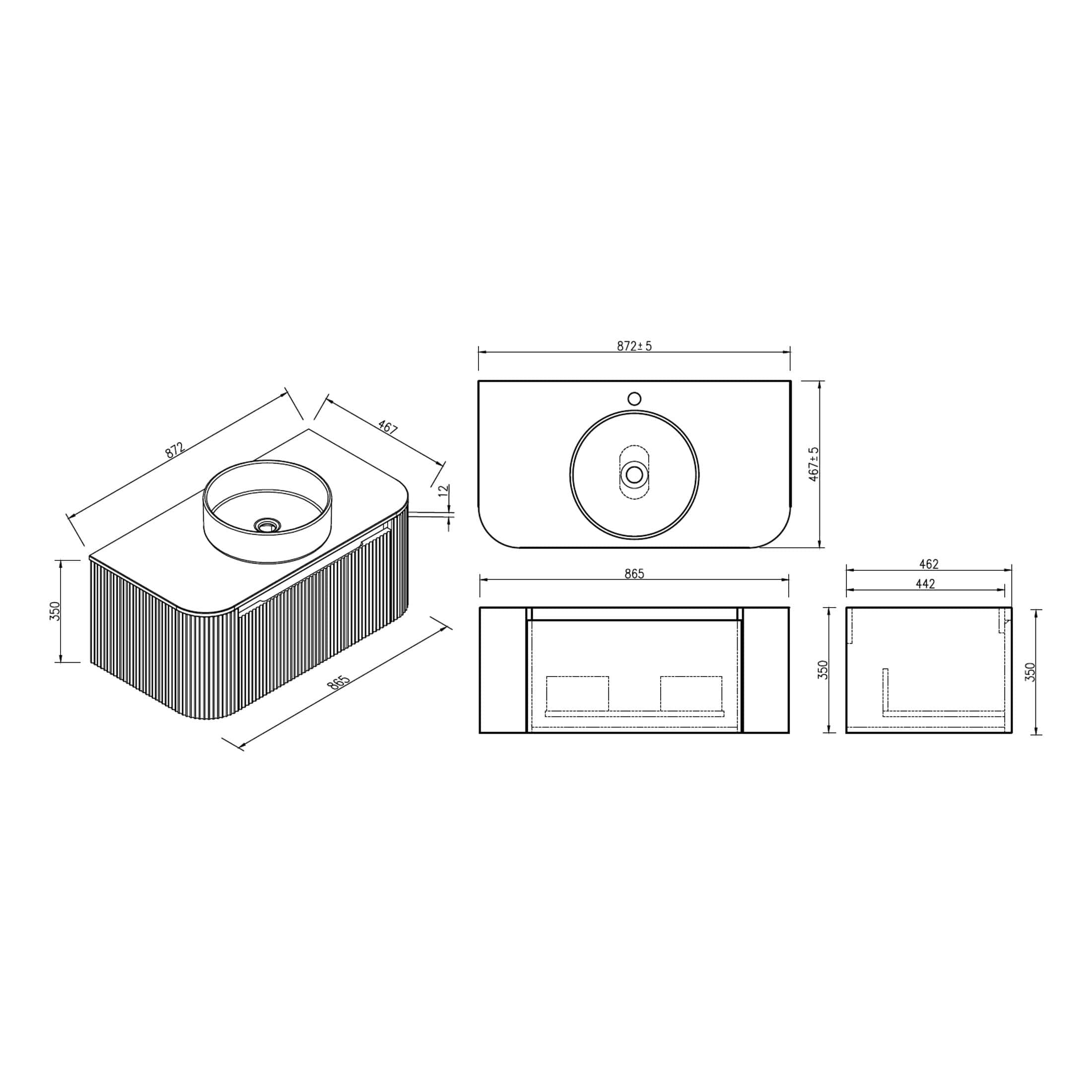 Sleek modern bathroom sink vanity unit with integrated basin, featuring clean lines, contemporary design, and ample storage space, ideal for stylish bathroom renovations in the UK.