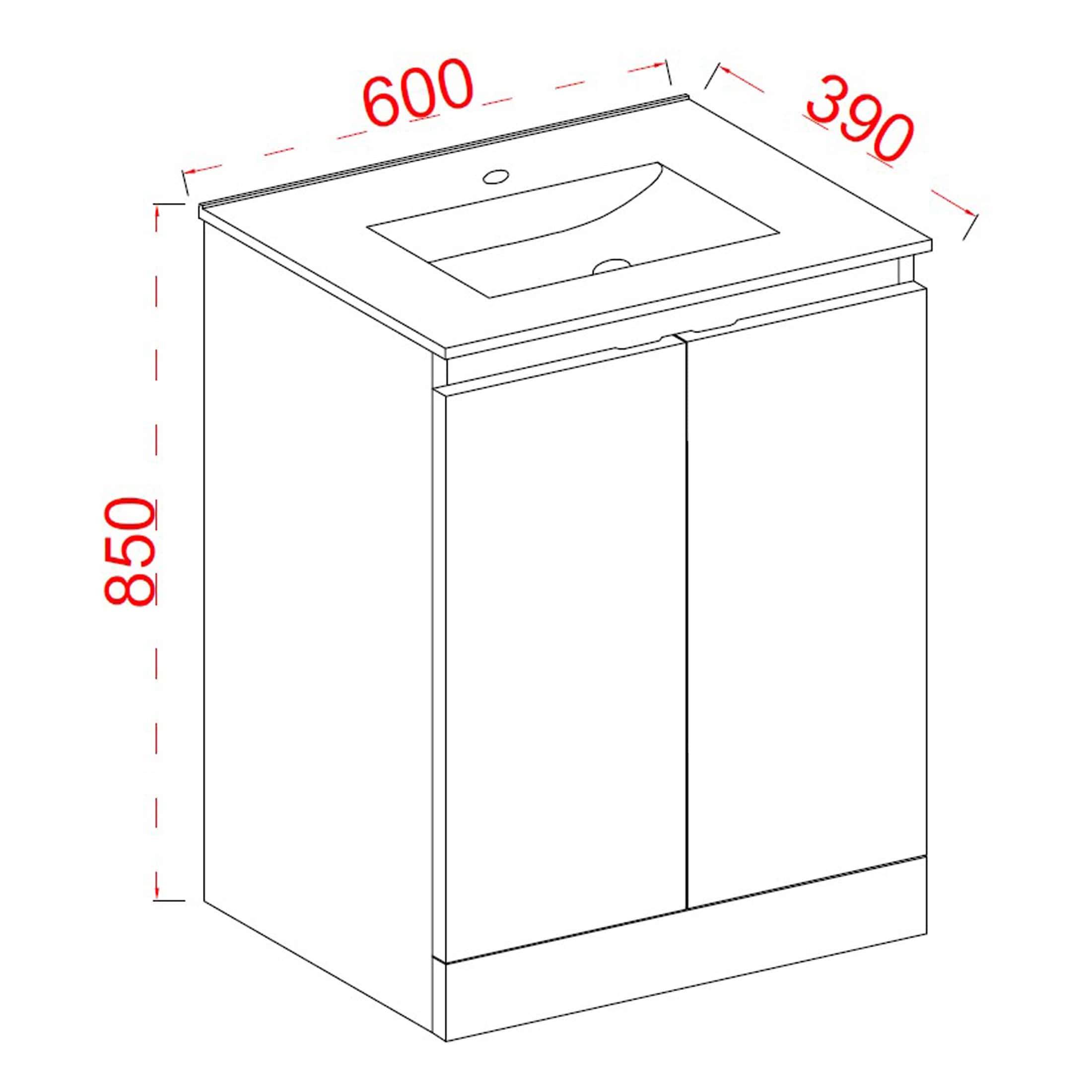 Contemporary bathroom vanity with integrated sink, modern cabinet design, ideal for bathroom renovation or upgrade. Featuring spacious storage, sleek finish, and durable materials.