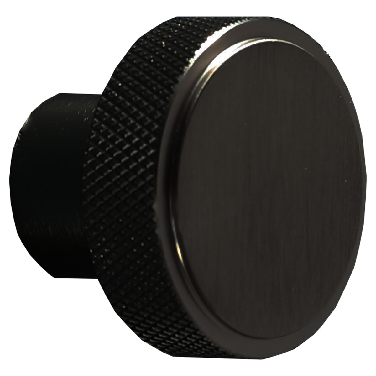 Tailored Round Knurled Furniture Handel, Black
