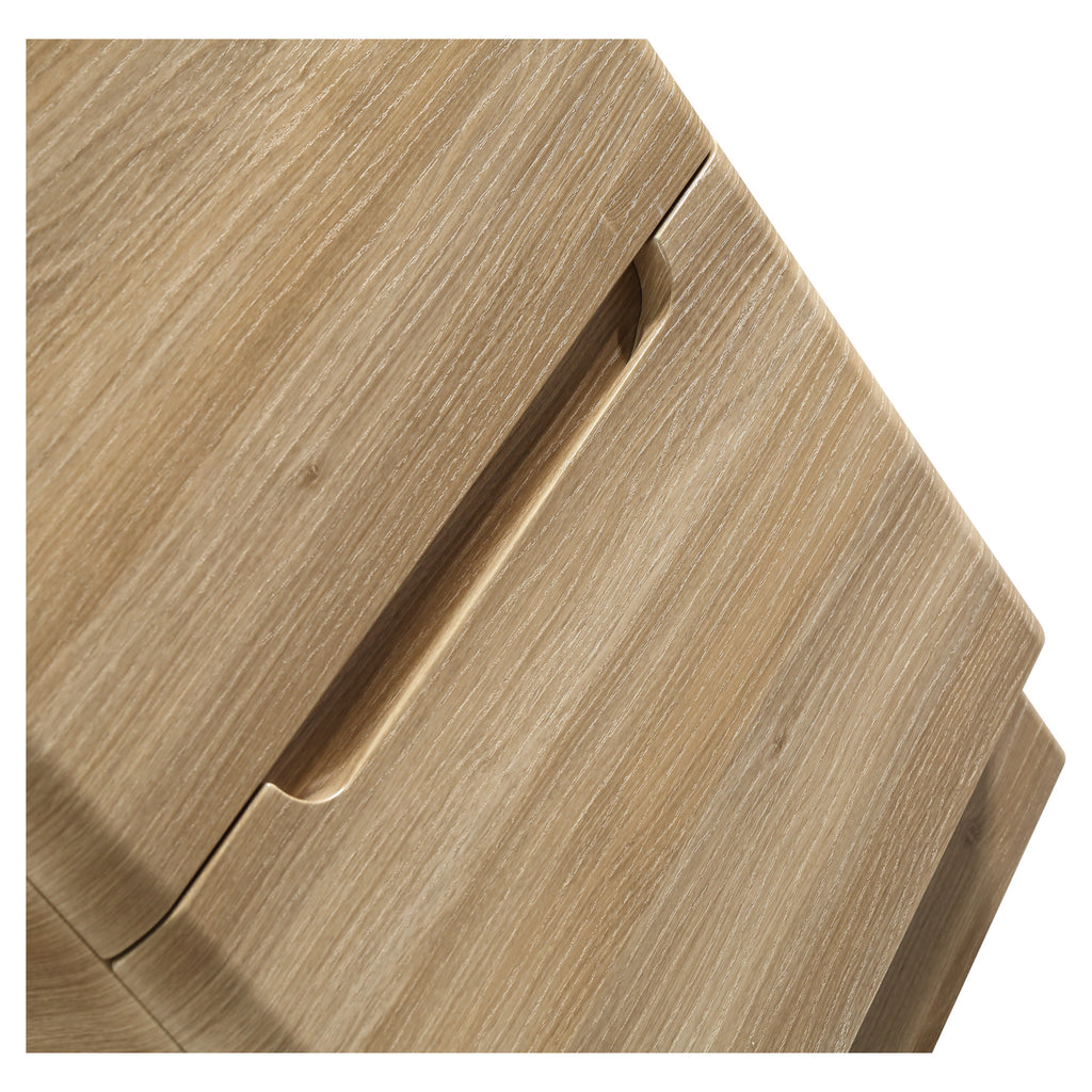 Tailored Monza 2 Drawer Floorstanding Vanity Unit With Polymarble Basin - 1 TH, Country Oak / 600mm - view 7