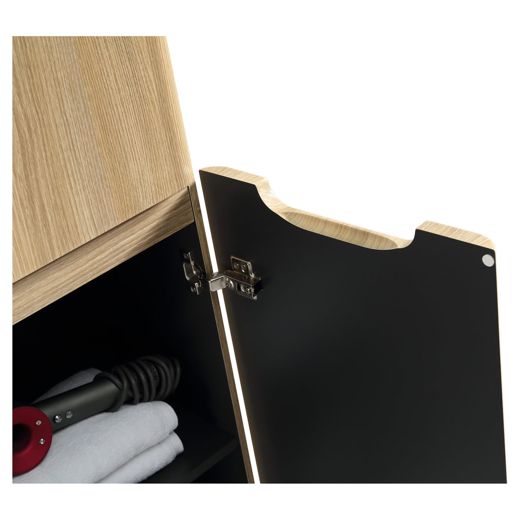 Tailored Monza 2 Door Wall Hung Tall Storage Unit - 1500mm High, Country Oak - view 3