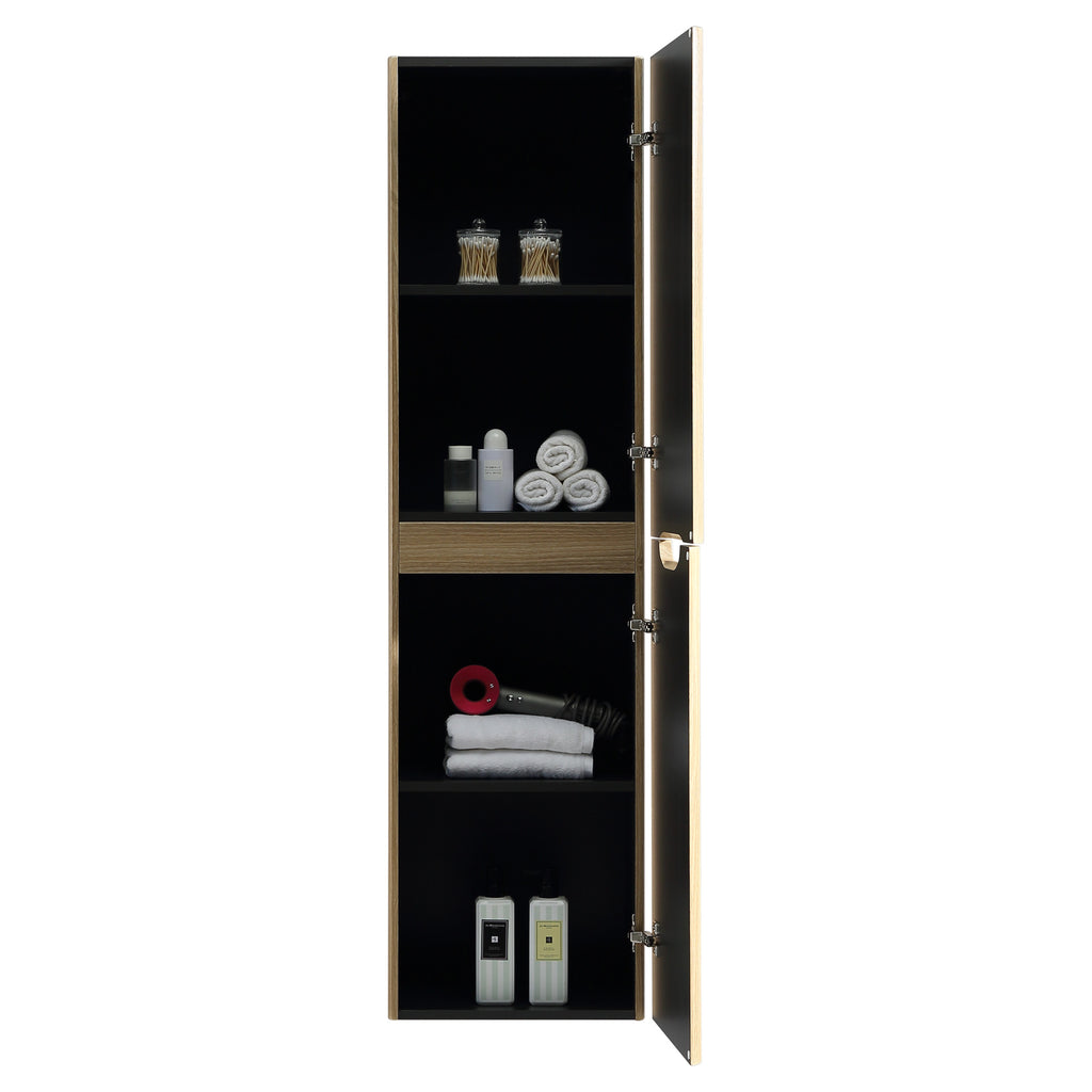 Tailored Monza 2 Door Wall Hung Tall Storage Unit - 1500mm High, Country Oak - view 8
