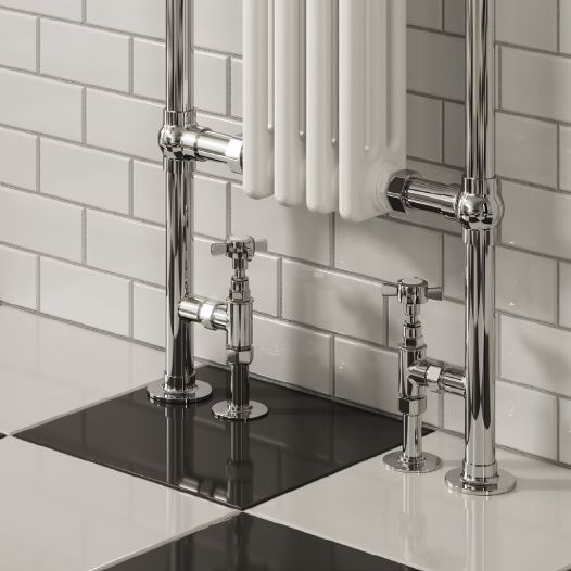 Reina Alicia Chrome/White Traditional Heated Towel Rail
