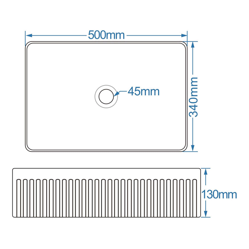 480mm square shower tray with anti-slip surface and central drain for modern bathroom installations. Perfect for space-saving shower areas, durable and easy to clean. 34mm height with 45mm drain outlet.