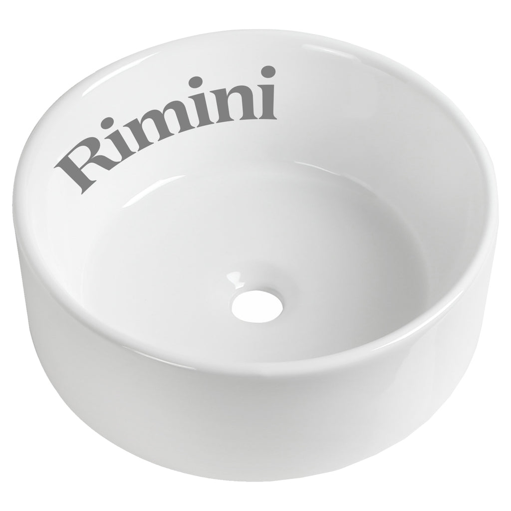 Tailored Rimini Round Countertop Basin - 415mm Wide - No TH - White - view 1
