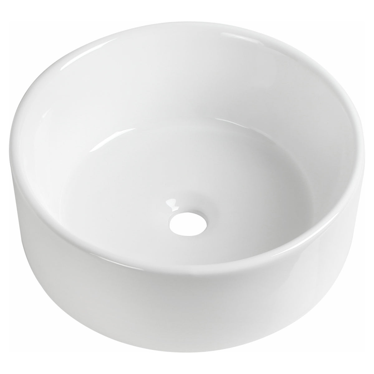 Tailored Rimini Round Countertop Basin - 415mm Wide - No TH - White - view 2